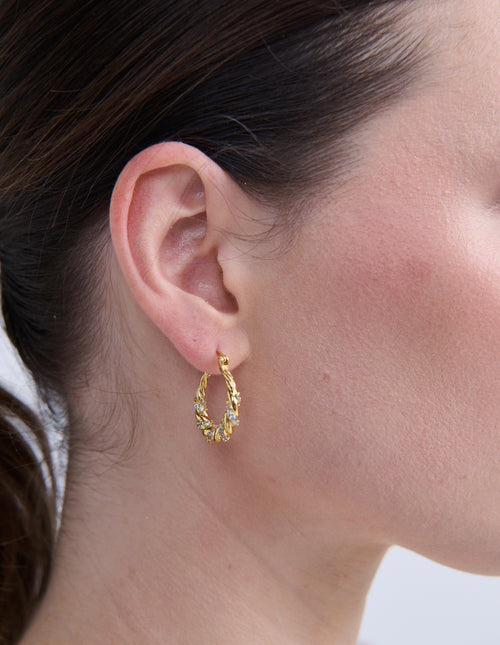 Kya 18K Gold Plated Twist Hoop Earrings