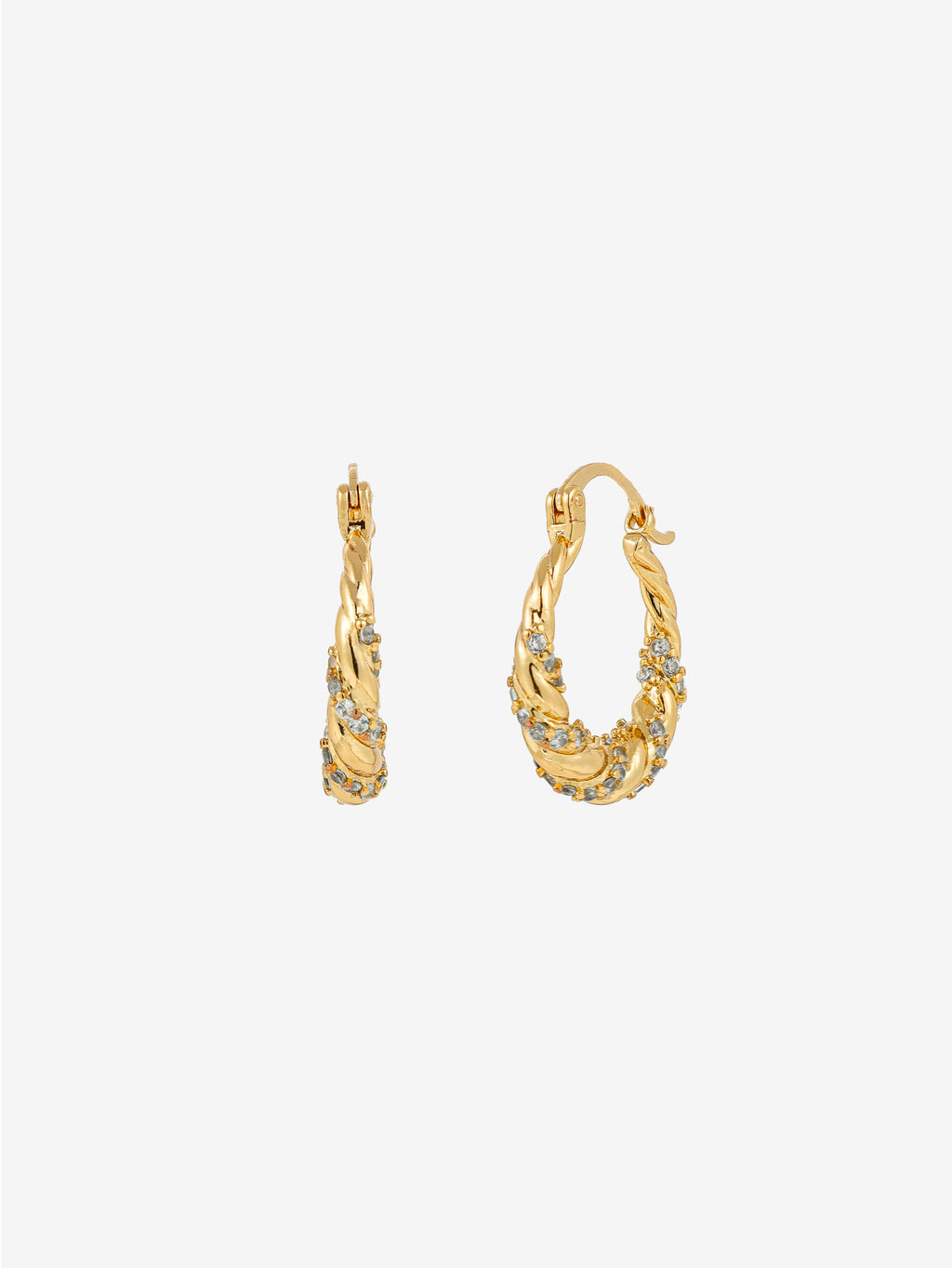 Kya 18K Gold Plated Twist Hoop Earrings