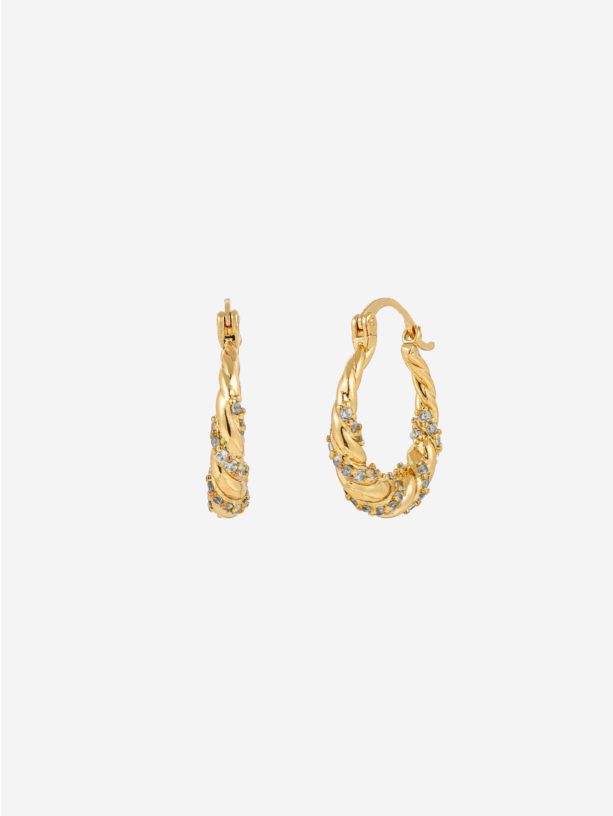Kya 18K Gold Plated Twist Hoop Earrings