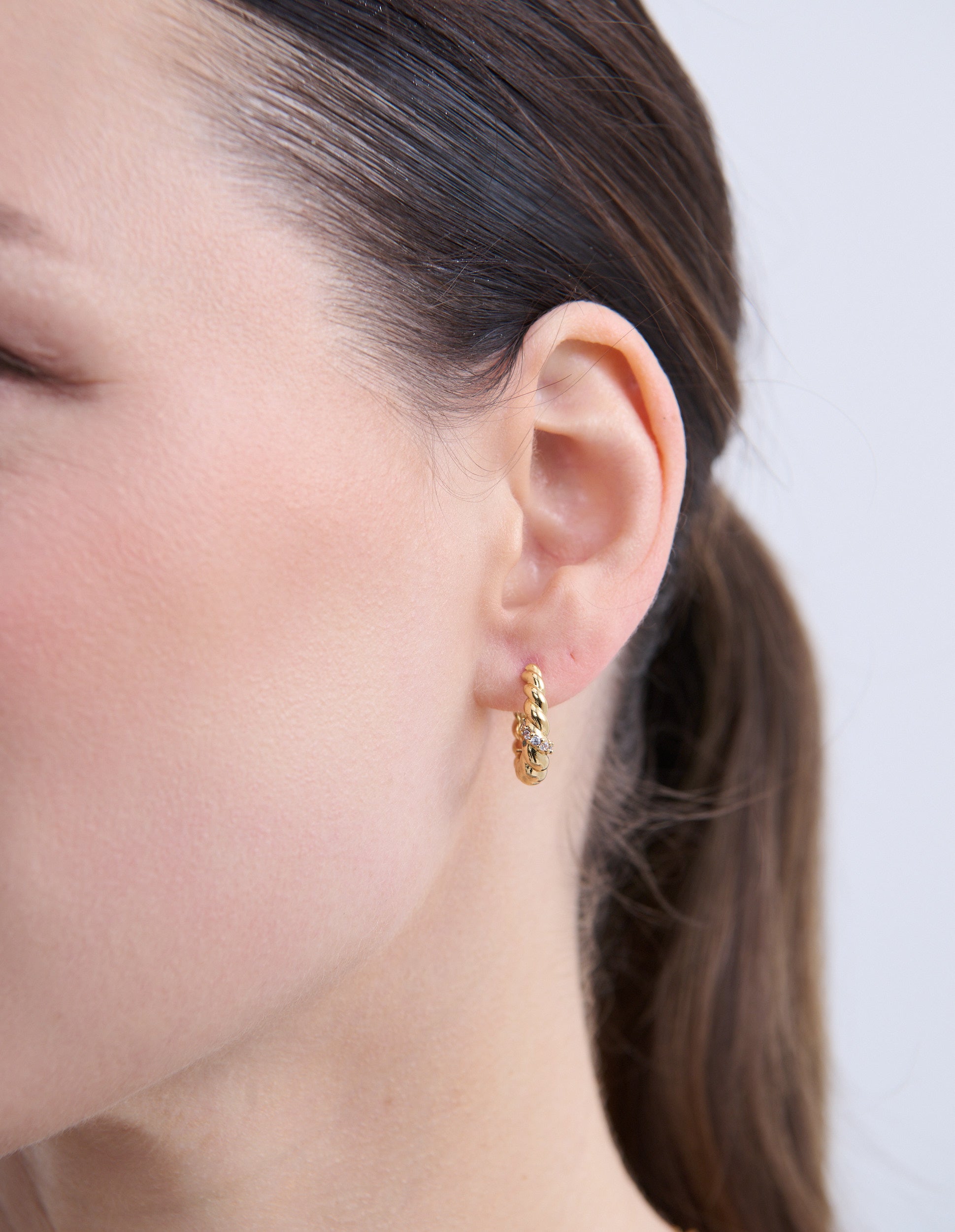 Lulu 18K Gold Plated Twist Hoop Earrings