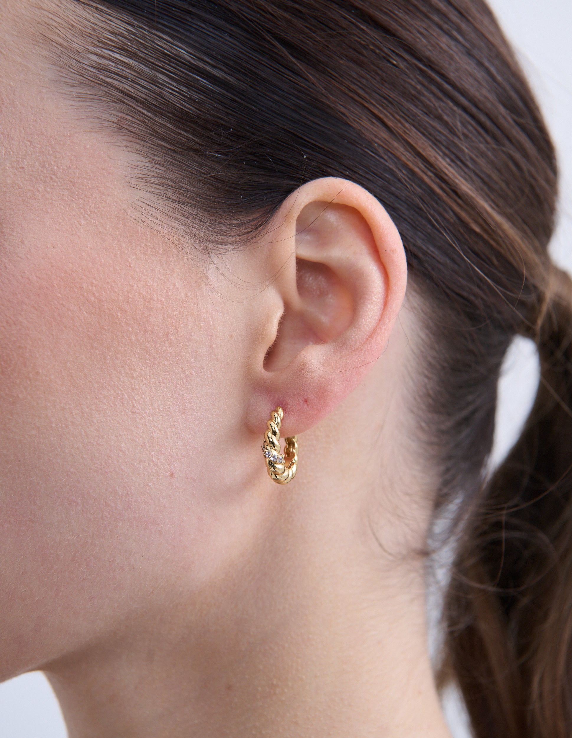 Lulu 18K Gold Plated Twist Hoop Earrings