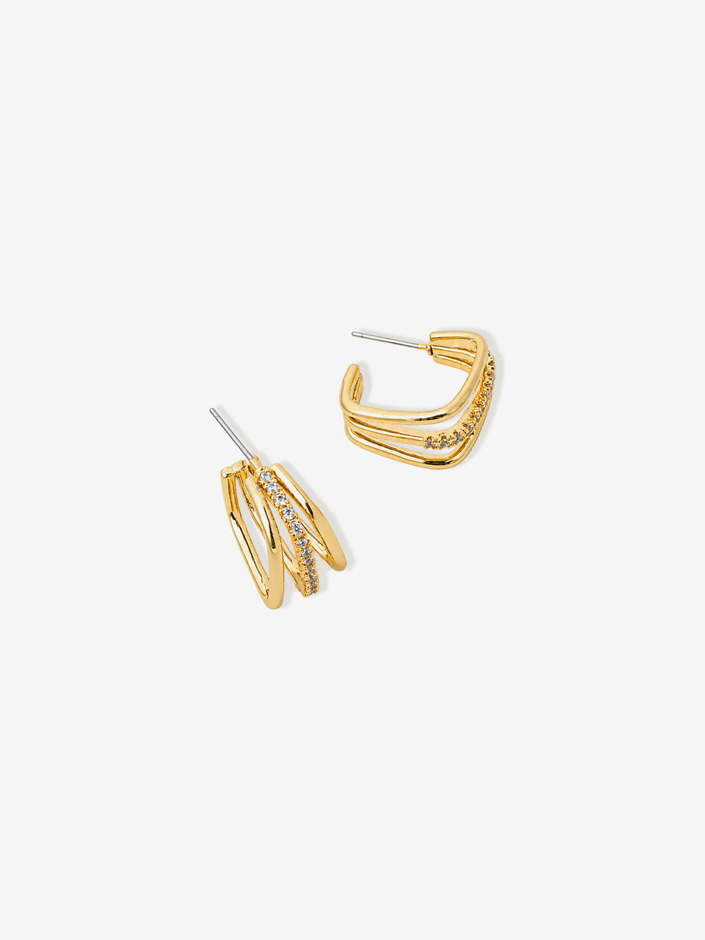 Ramona Triple Pavé Hoop Earrings