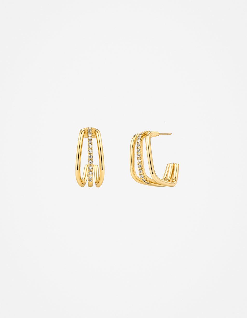Ramona Triple Pavé Hoop Earrings