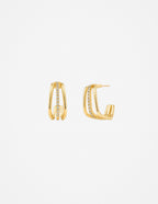 Ramona Triple Pavé Hoop Earrings