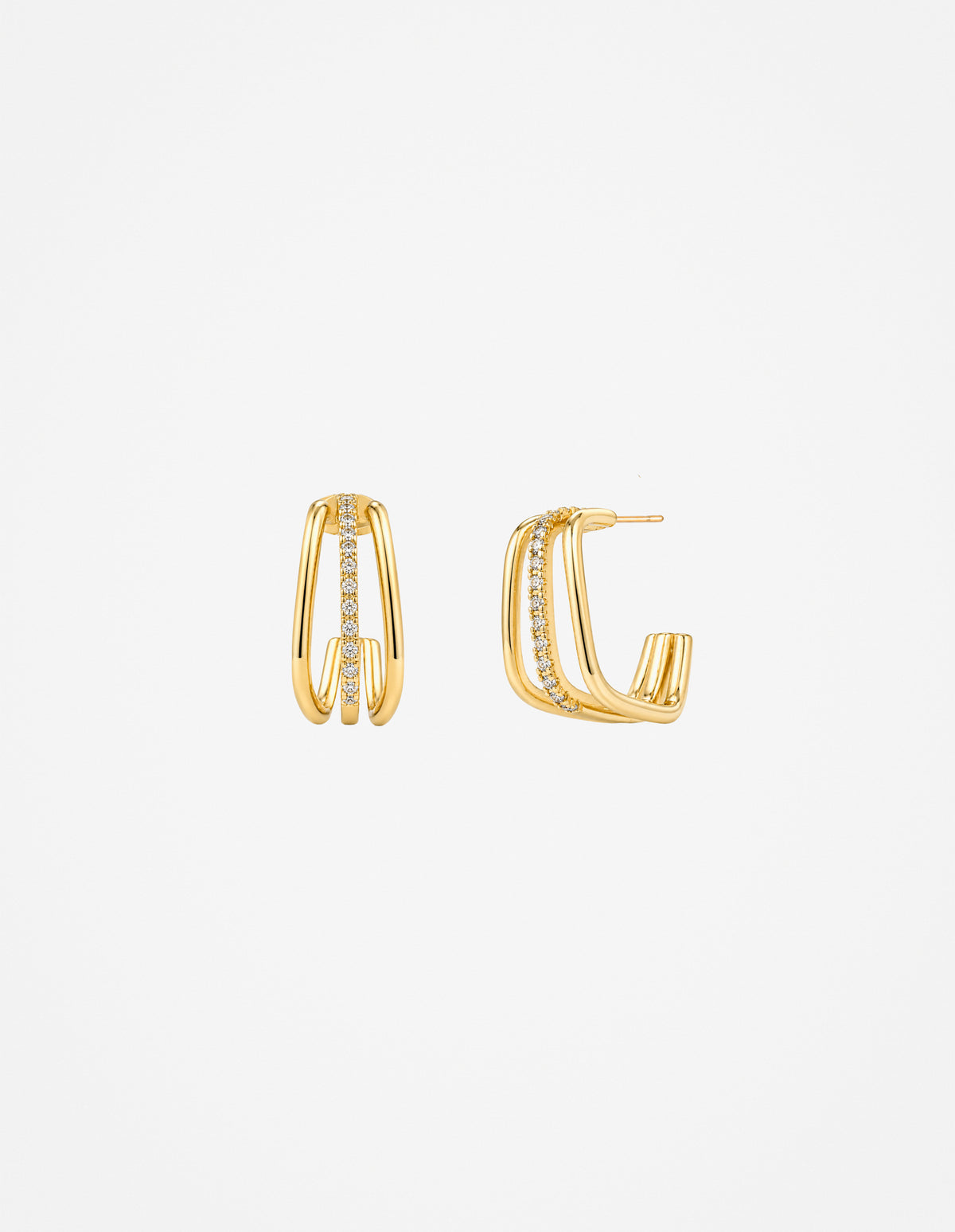 Ramona Triple Pavé Hoop Earrings