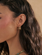 Ramona Triple Pavé Hoop Earrings