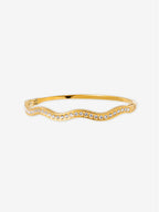 Olsen Wavy Pavé Bangle - 18k Gold Plated