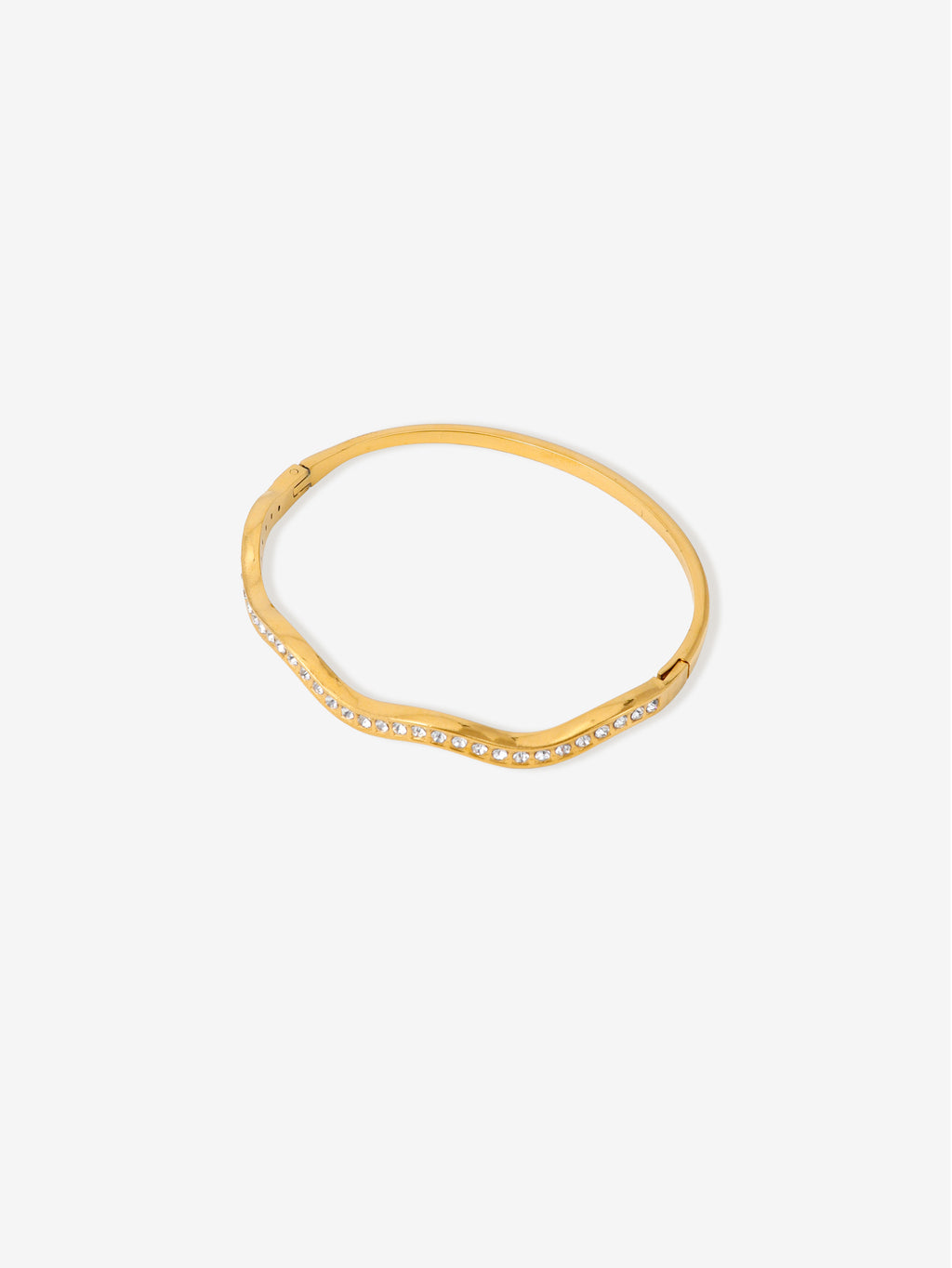 Olsen Wavy Pavé Bangle - 18k Gold Plated