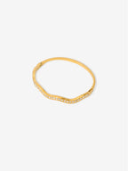 Olsen Wavy Pavé Bangle - 18k Gold Plated