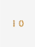 Solis 18K Gold Plated Bezel Huggie Earrings