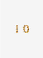 Solis 18K Gold Plated Bezel Huggie Earrings