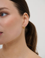 Solis 18K Gold Plated Bezel Huggie Earrings