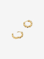 Solis 18K Gold Plated Bezel Huggie Earrings