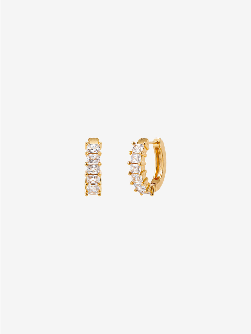 Jazzlyn Diamante Huggie Earrings - Large
