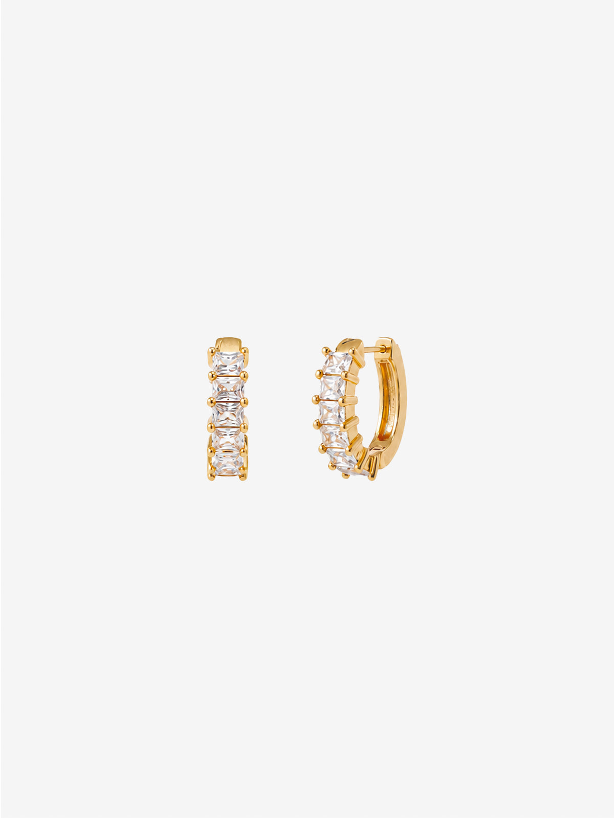 Jazzlyn Diamante Huggie Earrings - Large