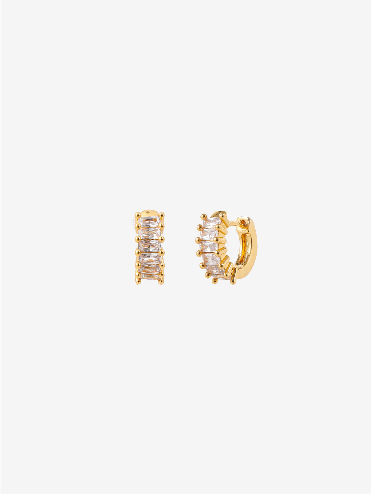 Jazzlyn Diamante Huggie Earrings - Small