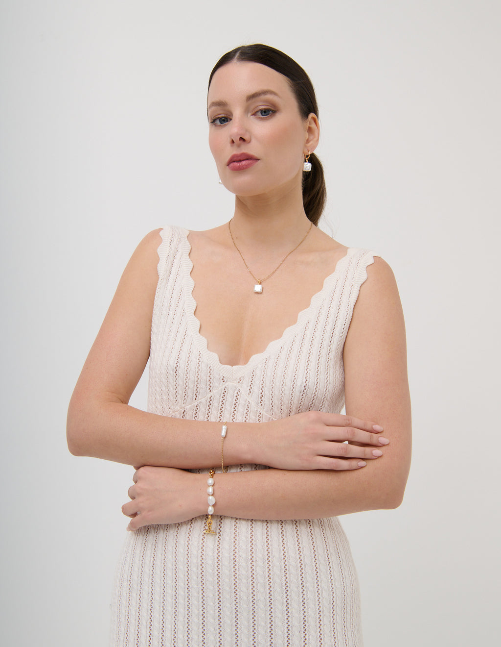 Orbit Baroque Pearl Bracelet - Gold