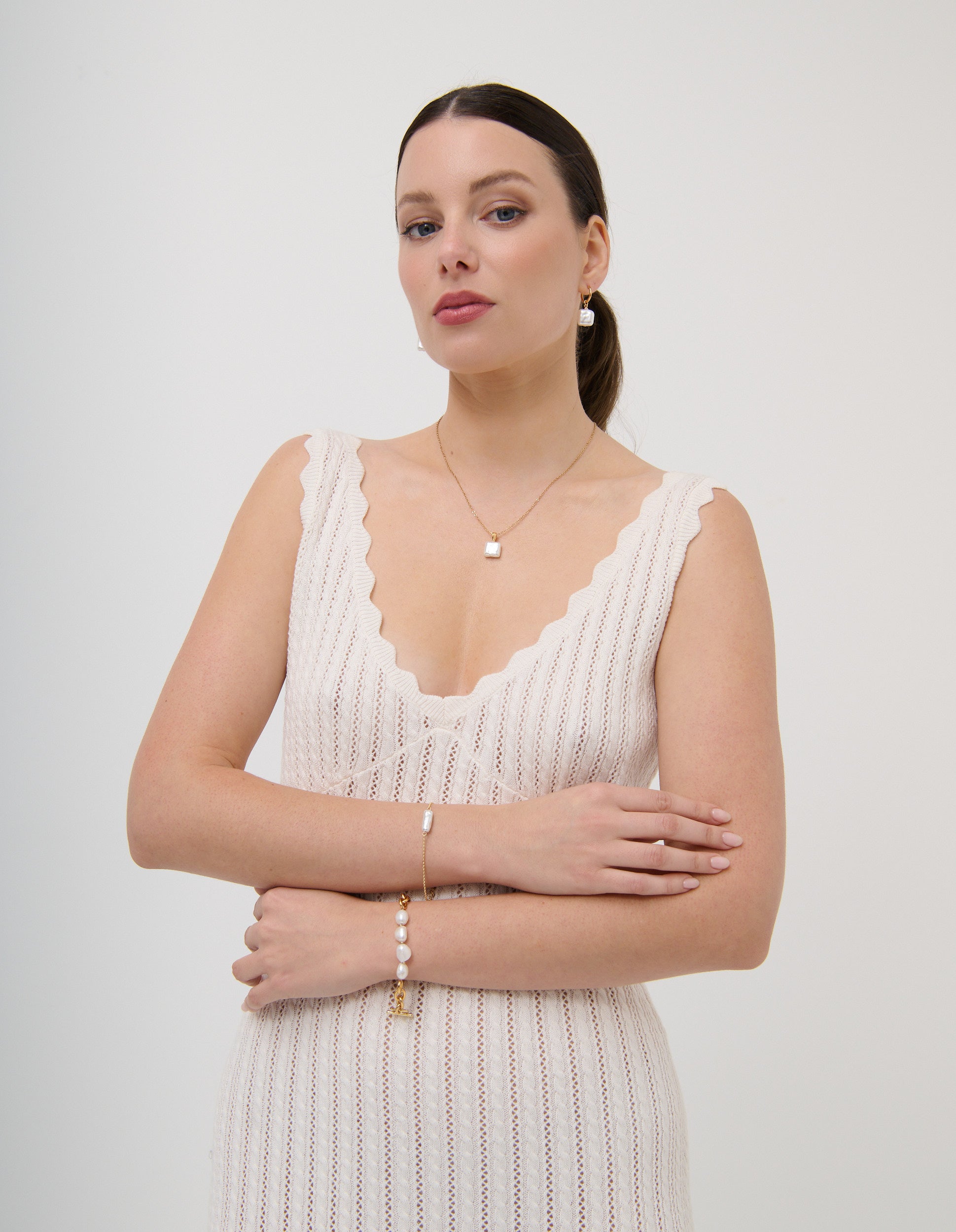 Orbit Baroque Pearl Bracelet - Gold