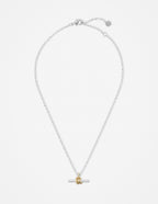 Dual Tone T-Bar Necklace