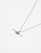 Dual Tone T-Bar Necklace
