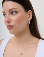 Dual Tone T-Bar Necklace
