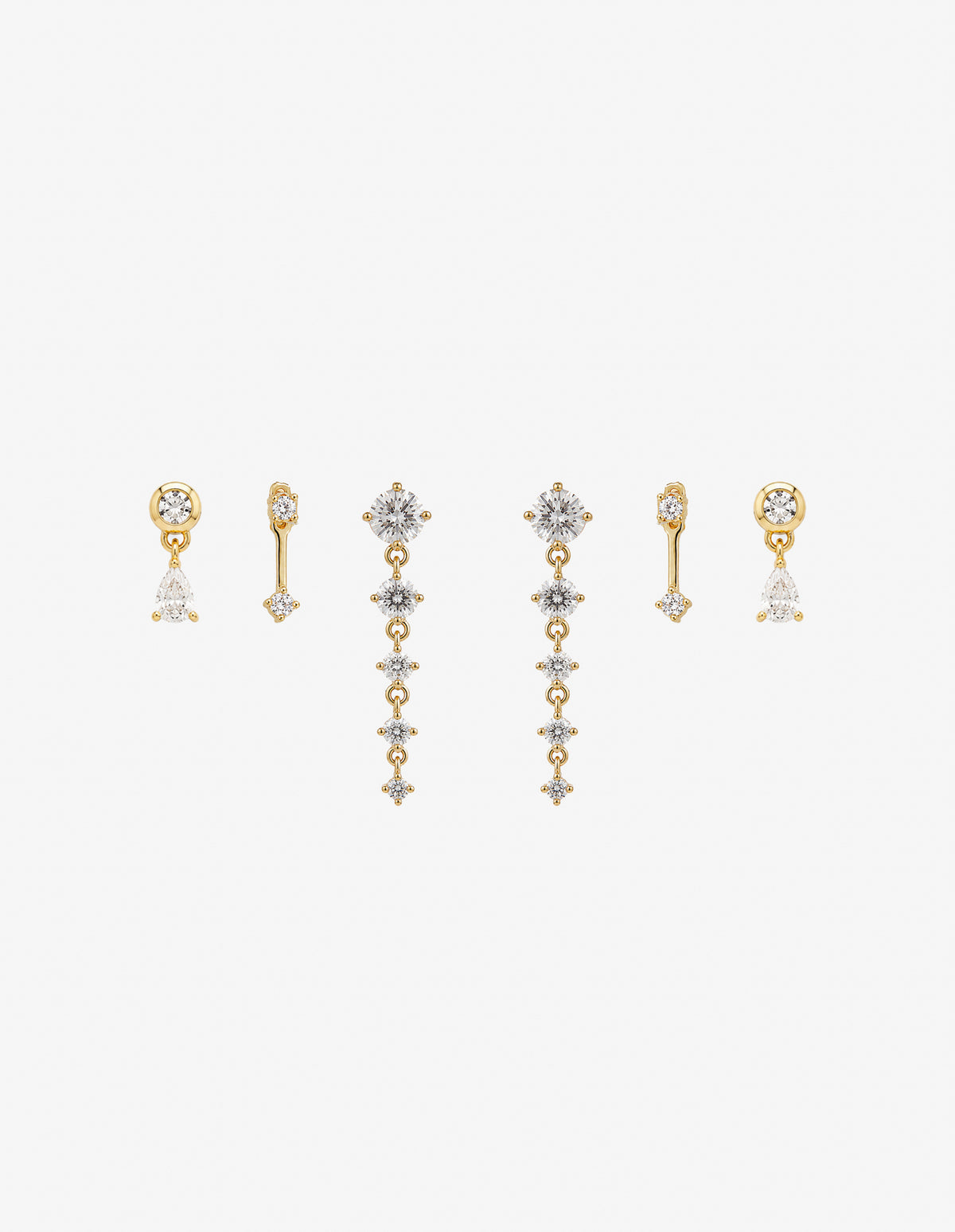 Comet 18K Gold Plated Stacker Earring Set