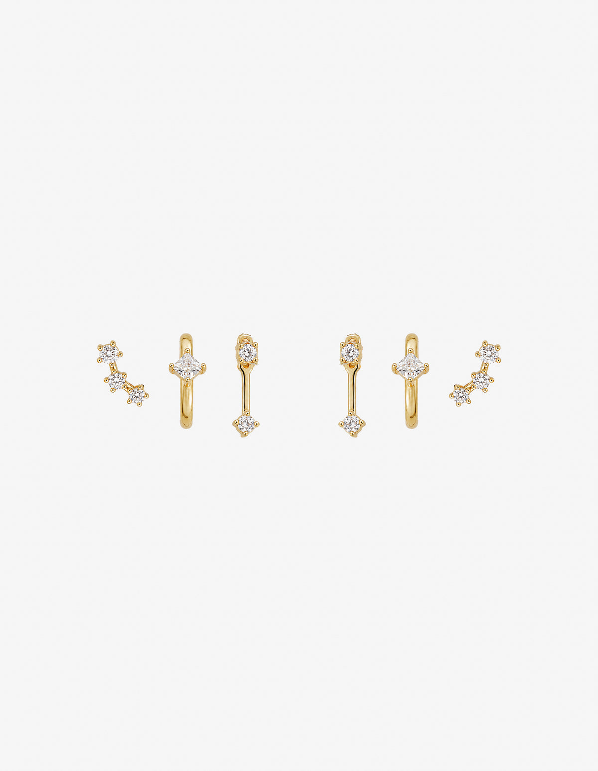 Stardust 18K Gold Plated Stacker Earring Set