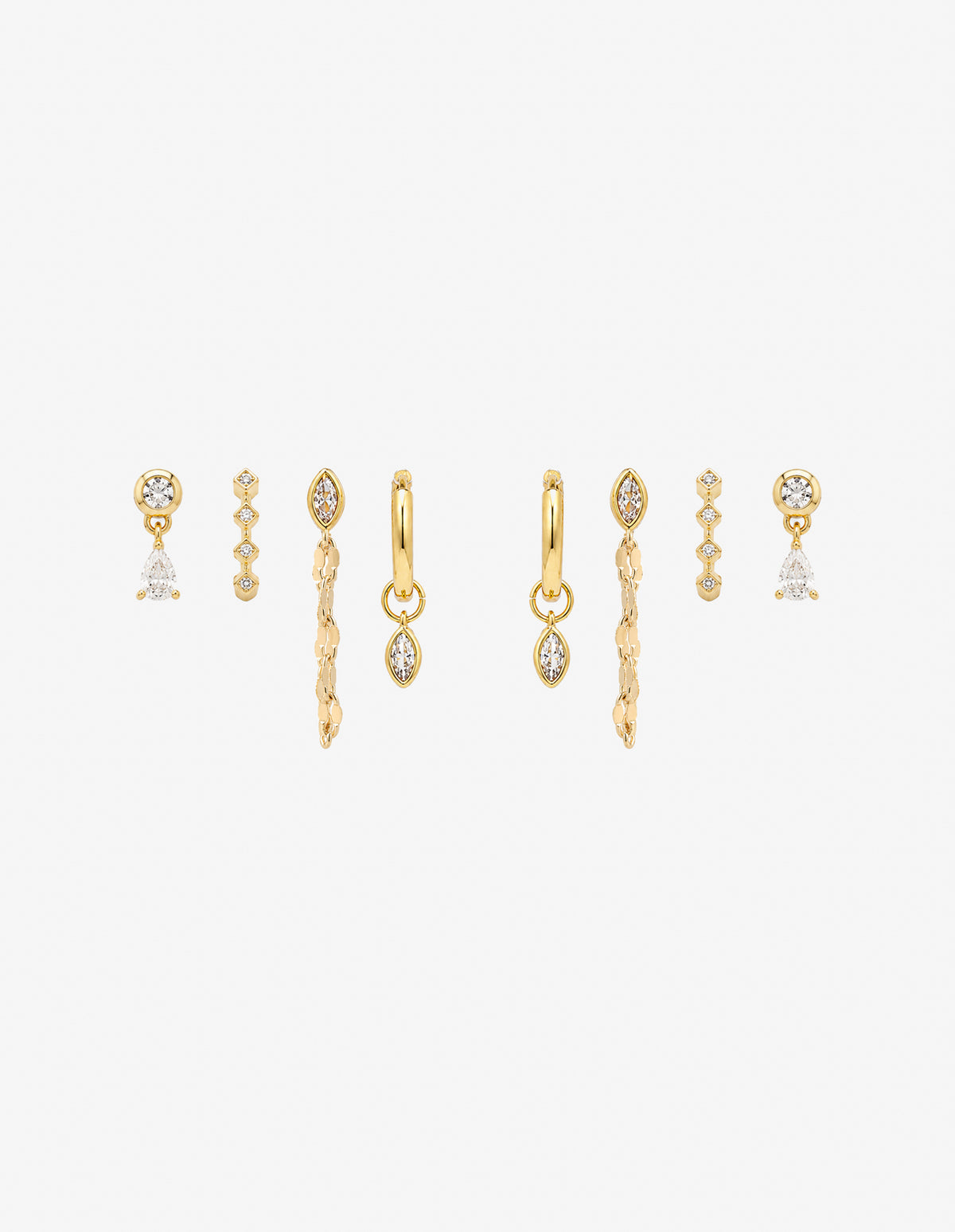 Lyra 18K Gold Plated Stacker Earring Set