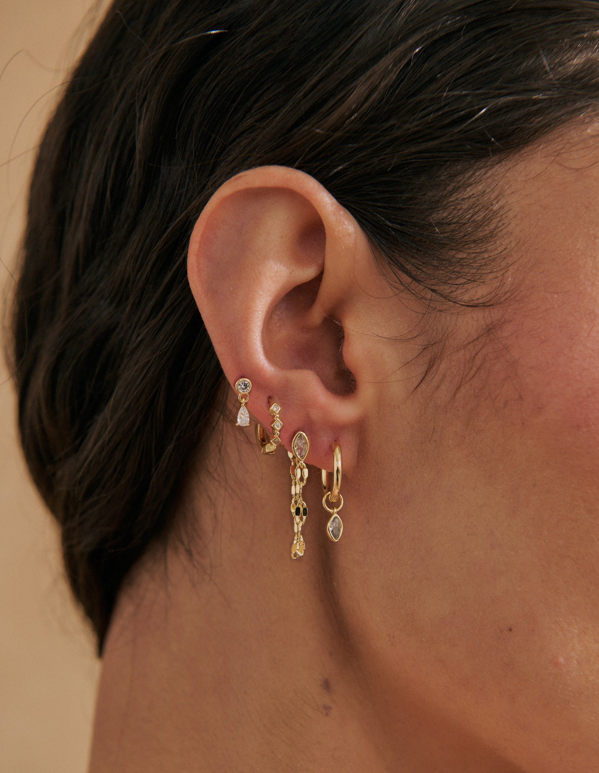 Lyra 18K Gold Plated Stacker Earring Set