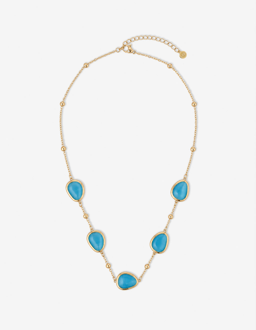 Via Resin Charm Station Necklace - Blue