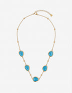 Via Resin Charm Station Necklace - Blue