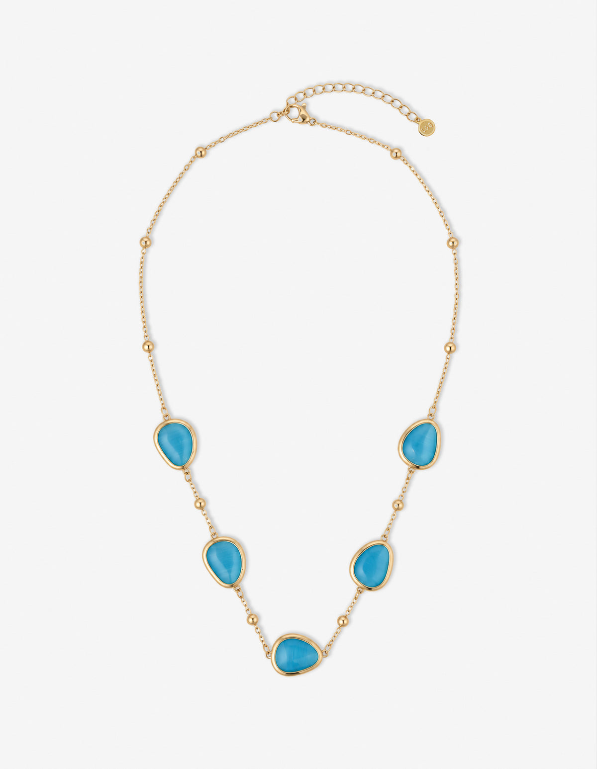 Via Resin Charm Station Necklace - Blue