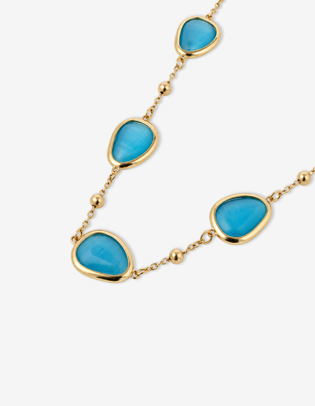 Via Resin Charm Station Necklace - Blue