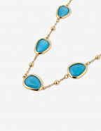 Via Resin Charm Station Necklace - Blue