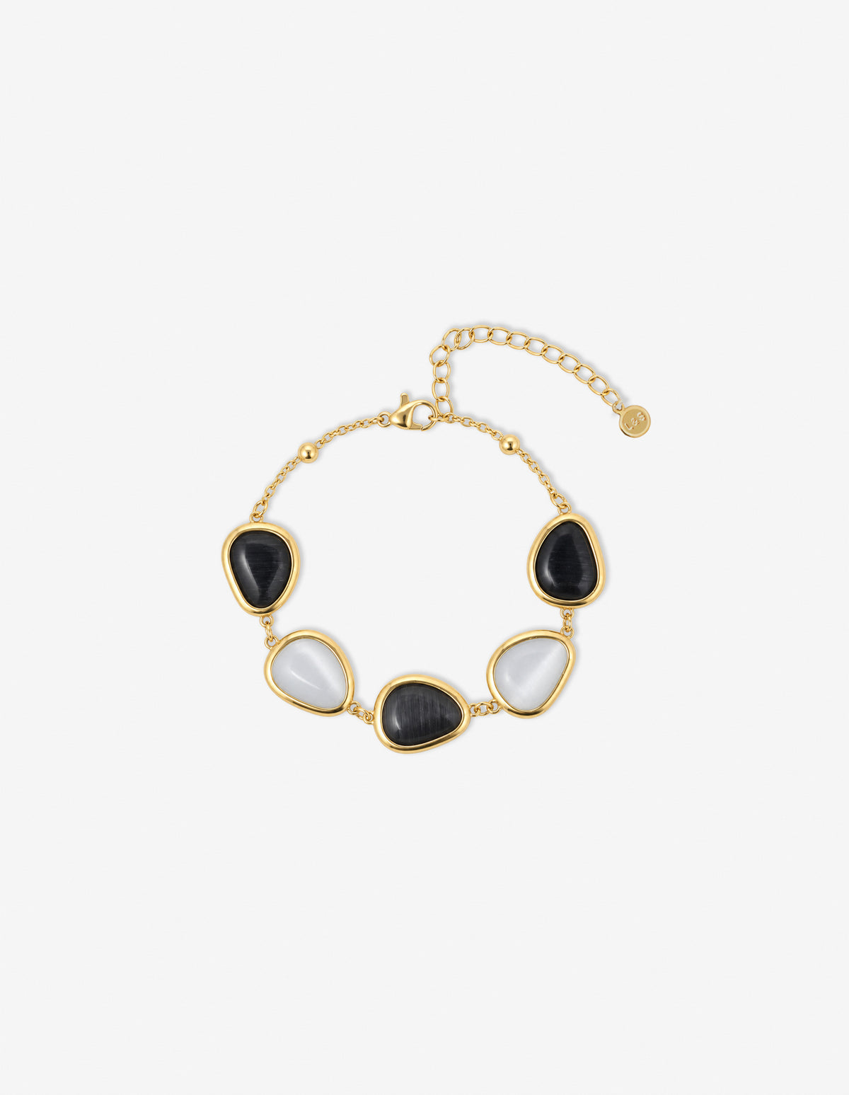 Via Resin Charm Link Bracelet - B/W