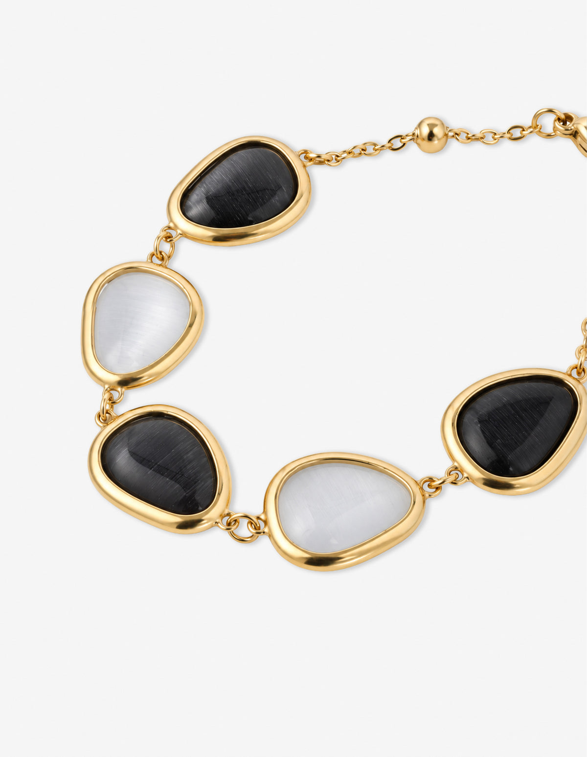 Via Resin Charm Link Bracelet - B/W