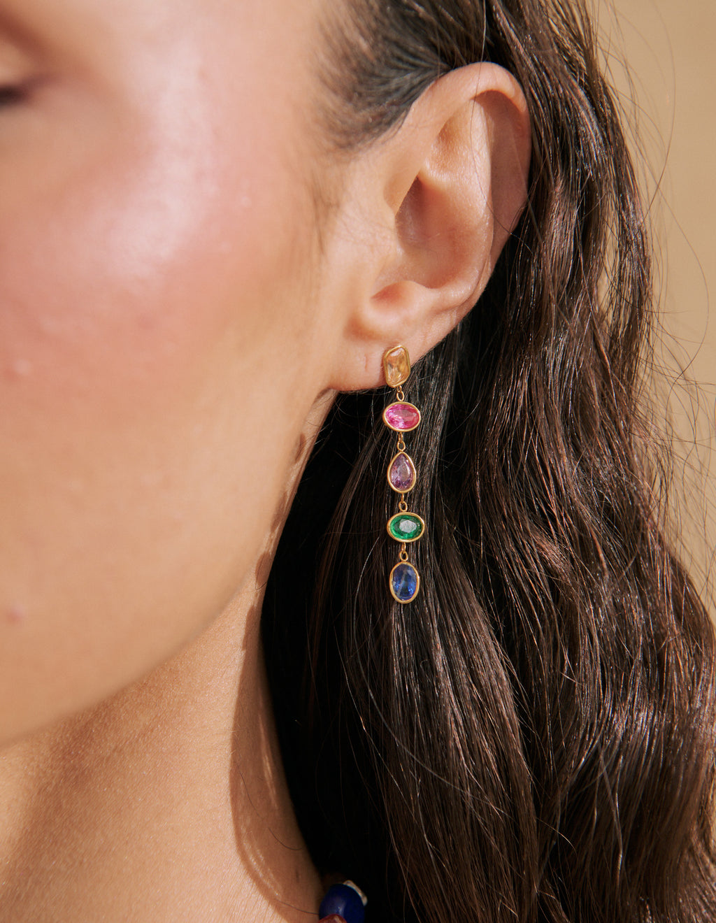 Selah Multicolour 18K Gold Plated Drop Earrings