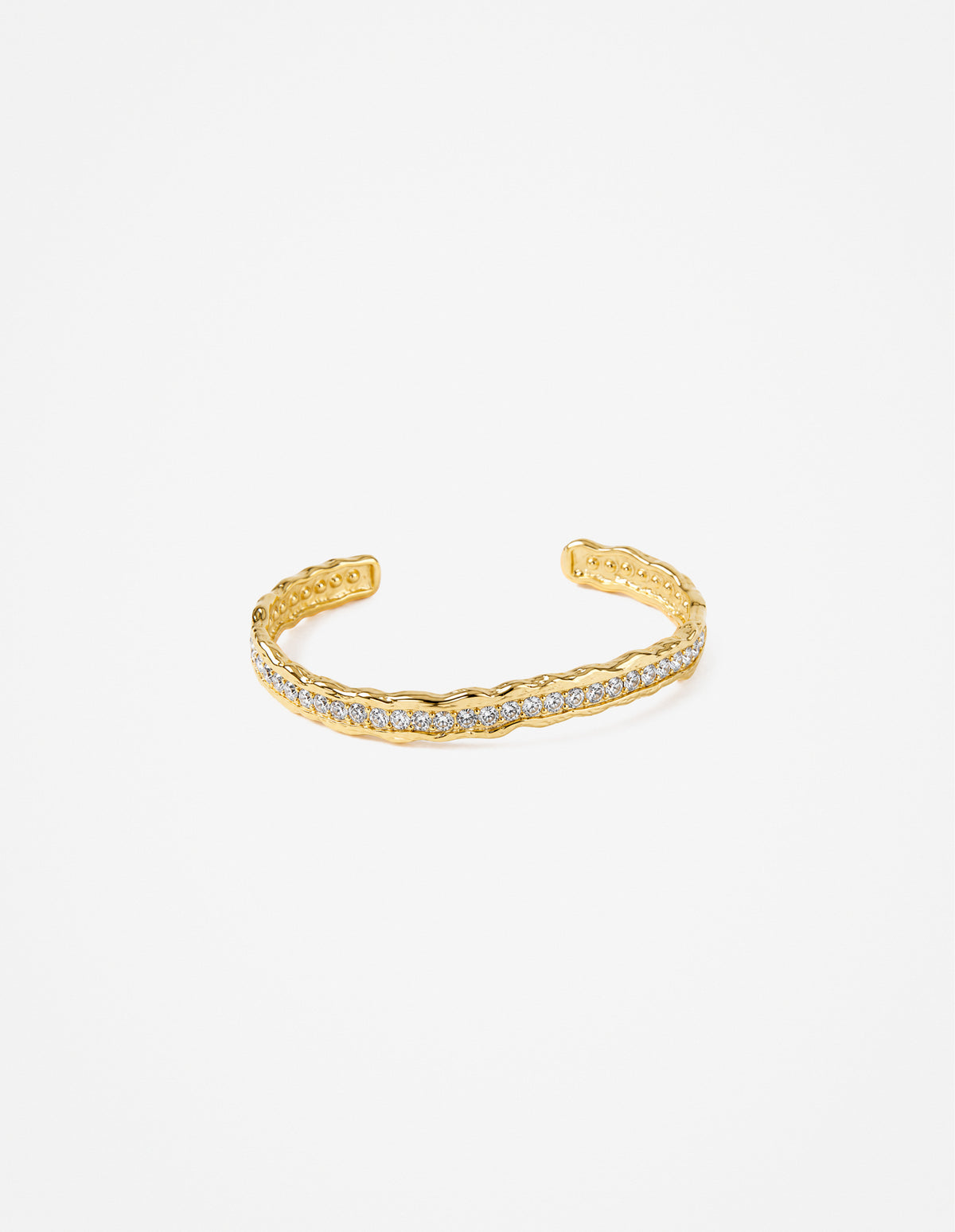Lusine Hammered Diamante Cuff Bracelet - Gold