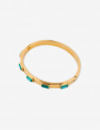 Viridian Crystal 18K Gold Plated Bangle