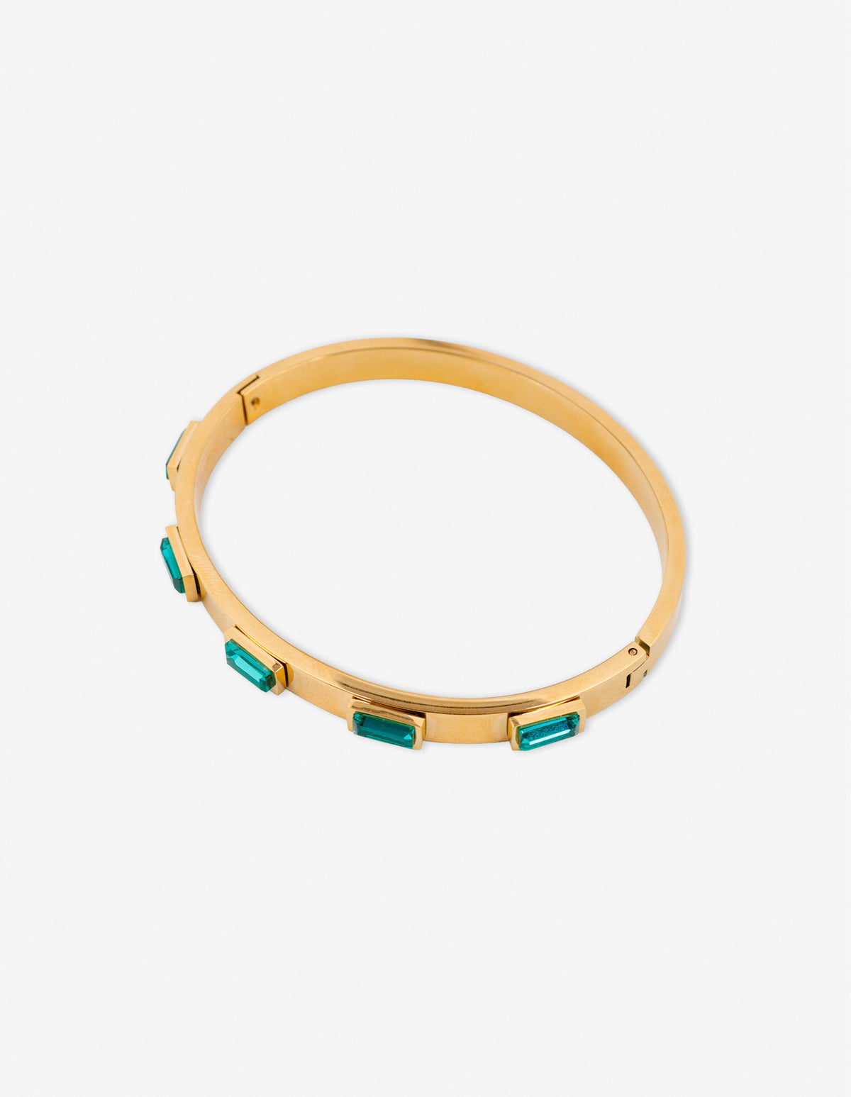 Viridian Crystal 18K Gold Plated Bangle