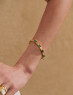 Viridian Crystal 18K Gold Plated Bangle