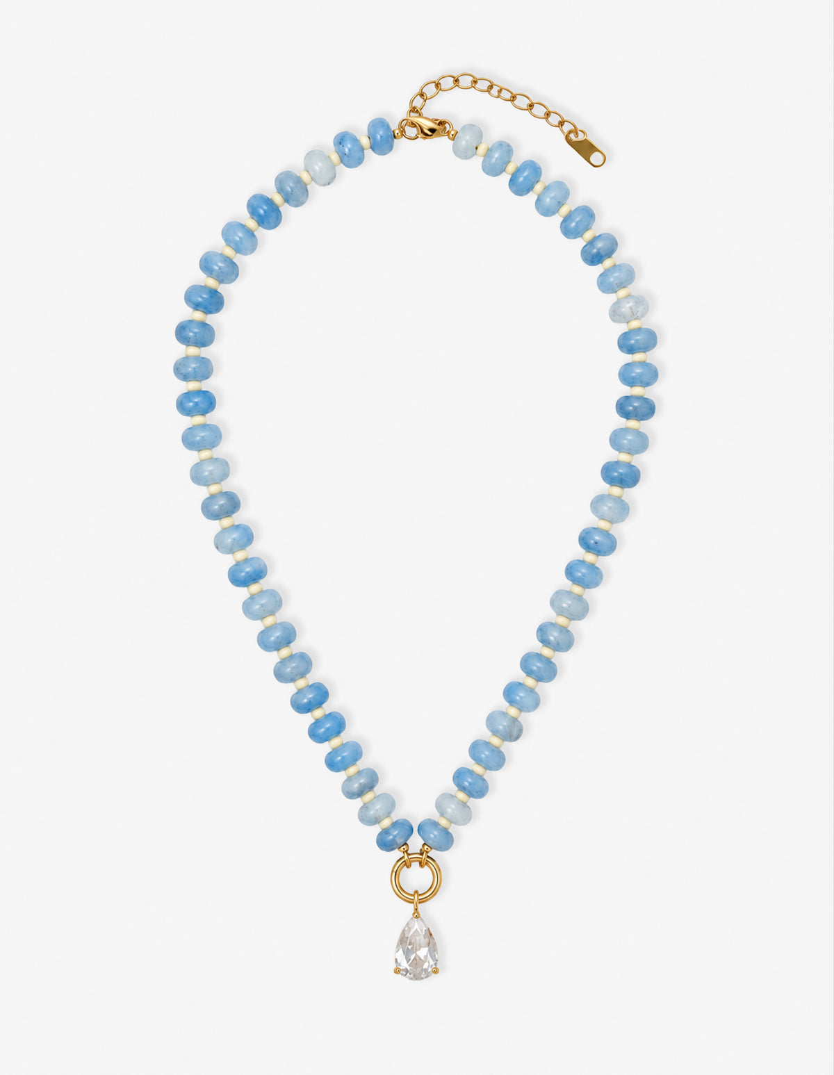 Neela Beaded Crystal Teardrop Pendant