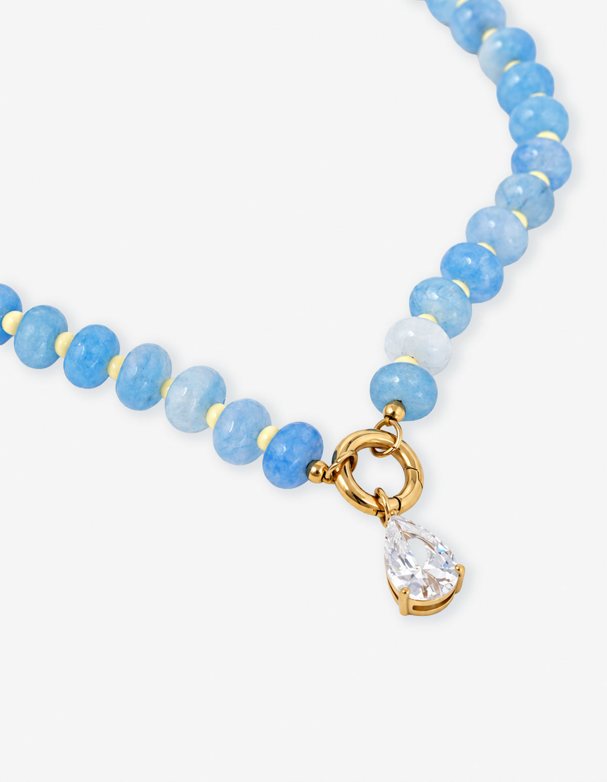 Neela Beaded Crystal Teardrop Pendant