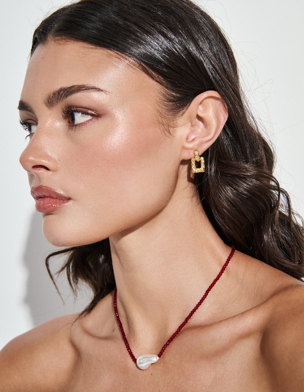 Molten 18K Gold Plated Square Drop Earrings