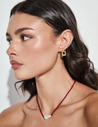 Molten 18K Gold Plated Square Drop Earrings