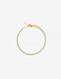 Thread 18K Gold Plated Beaded Bracelet - Aqua