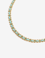 Thread 18K Gold Plated Beaded Bracelet - Aqua