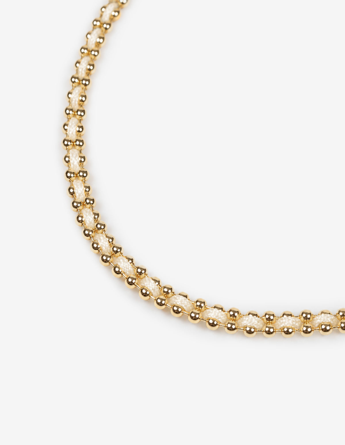 Thread 18K Gold Plated Beaded Bracelet - Beige