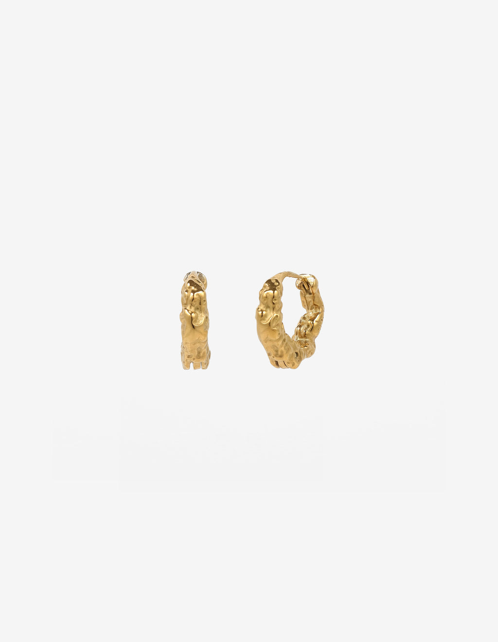 Nugget 18K Gold Plated Hoop Earrings