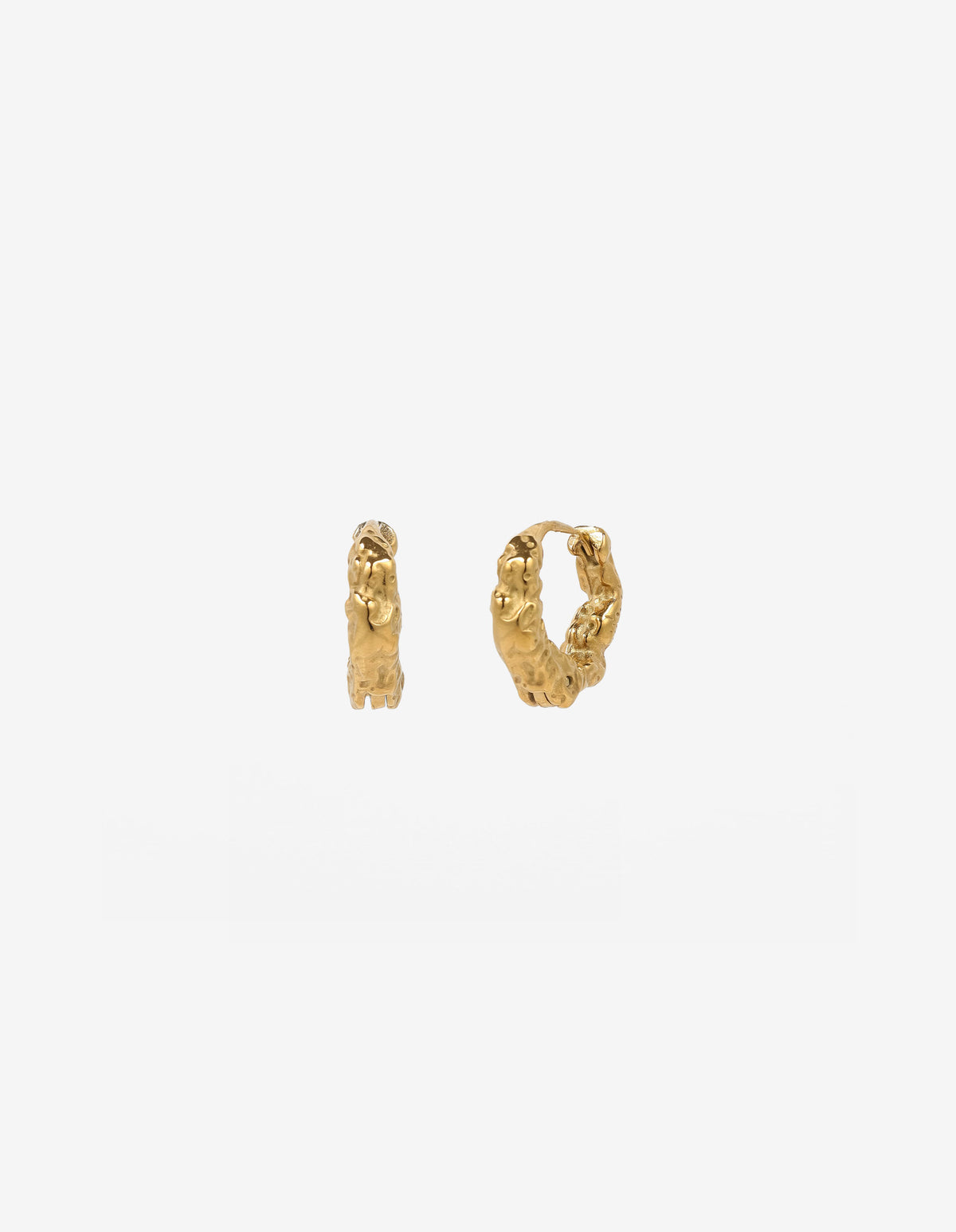 Nugget 18K Gold Plated Hoop Earrings